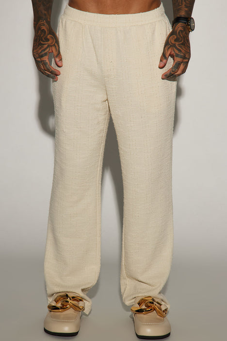 Off-White Herringbone Pleated Fellini Pants in Linen Cotton | SUITSUPPLY US